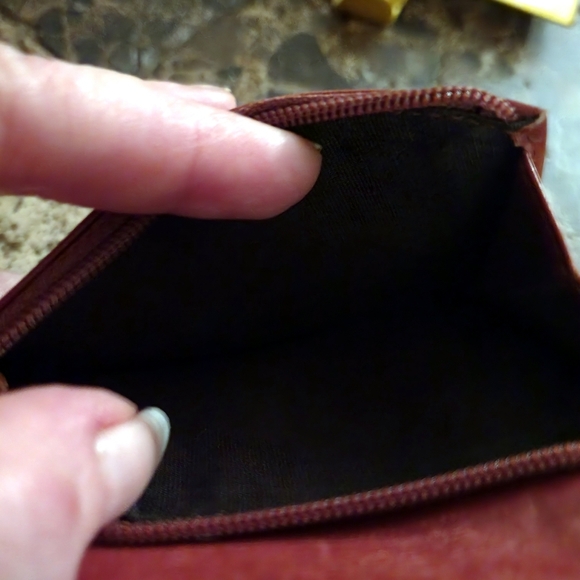 Yves Saint Laurent San Lorenzo Burgundy Patent Leather small  Bifold Wallet - Picture 7 of 11